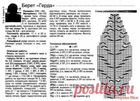 Моя подборка шапочек со схемами - Страна Мам