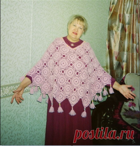 Пончо крючком