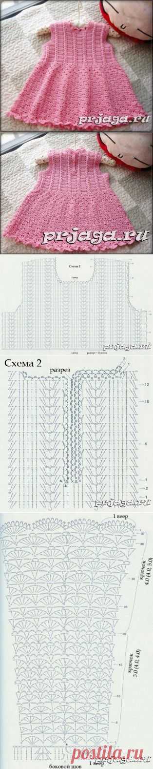 Вязаный детский сарафан