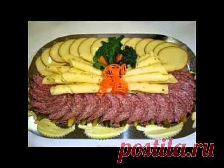 Сырная и мясная нарезка на праздничный новогодний стол 2014. - YouTube