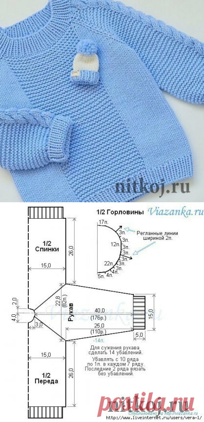 Пуловер с косами » Ниткой - вязаные вещи для вашего дома, вязание крючком, вязание спицами, схемы вязания