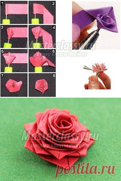 Роза из бумаги. Квиллинг мастер класс
