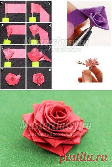 Роза из бумаги. Квиллинг мастер класс