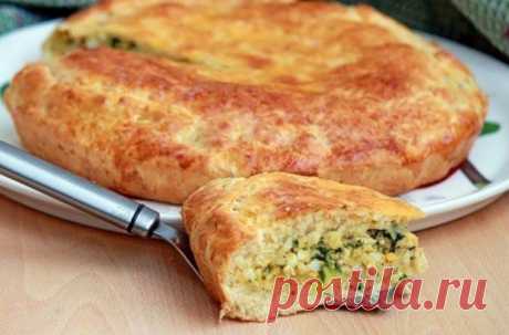 Пирог с яйцом и зеленым луком