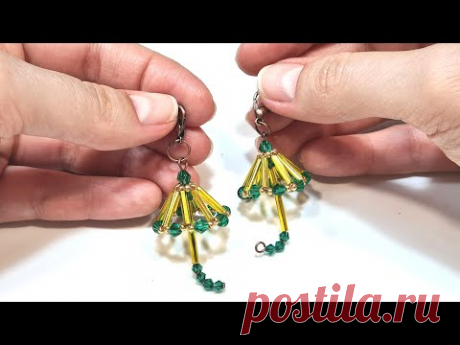 Beaded keychain/beaded umbrella keychain/БРЕЛОК зонтик из бисера/Брелок своими руками/Натали Амапола