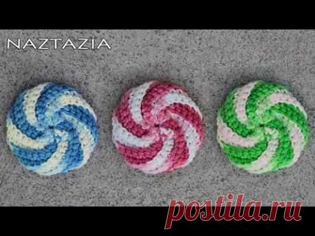 Learn How to Crochet - Spiral Scrubbie Tutorial (Dishcloth Washcloth Tribble Tawashi Scrubby)