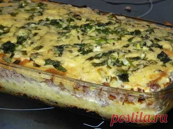 Картофельная запеканка с фаршем .