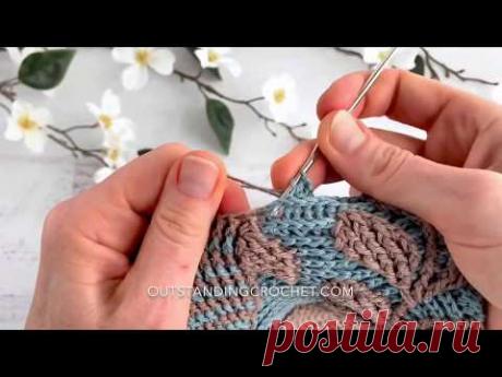 Embossed Crochet. Enclosing Second Yarn in Back Post Double Crochet.