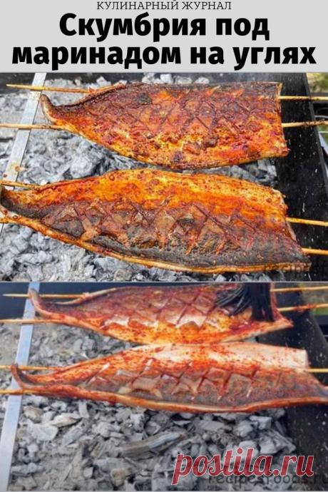 Скумбрия под маринадом на углях