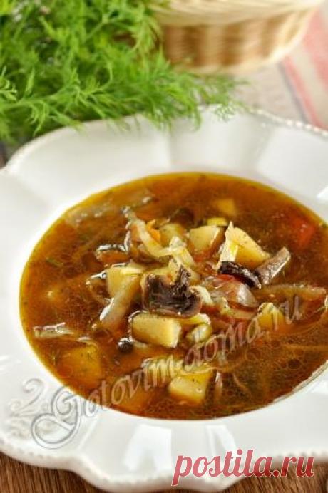 Рецепт: Суп с сушеными грибами и капустой