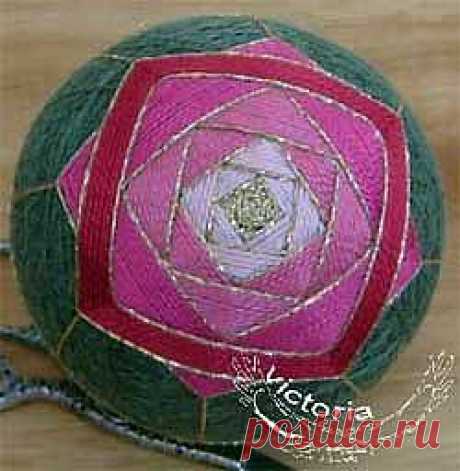 Темари. Урок 7 - узор &quot;роза&quot;.