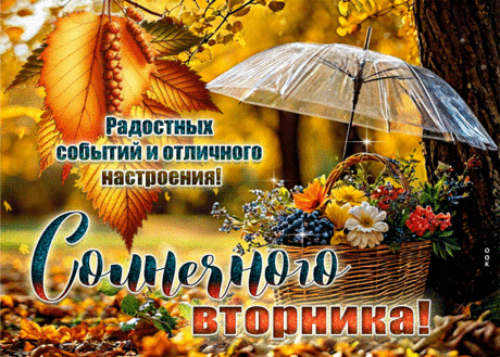 Проникновенная гиф-открытка, радостных событий в этот вторник