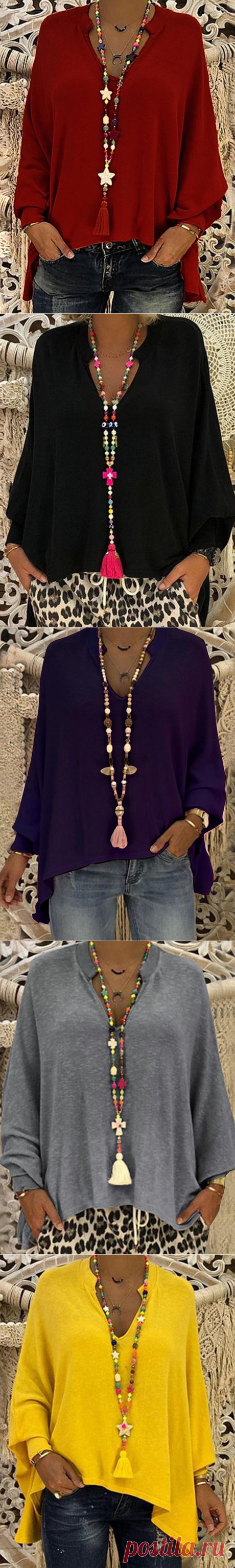 women casual baggy loose asymmetric blouse
