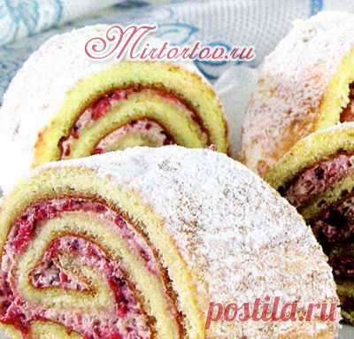 Рулет с малиной.