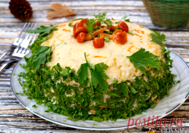 Закусочный торт с грибами - 2 рецепта