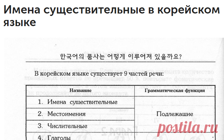 Имена существительные в корейском языке