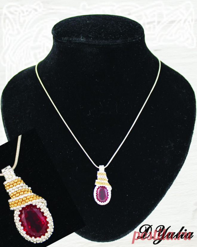 Мужской кулон с рубином | biser.info - всё о бисере и бисерном творчестве