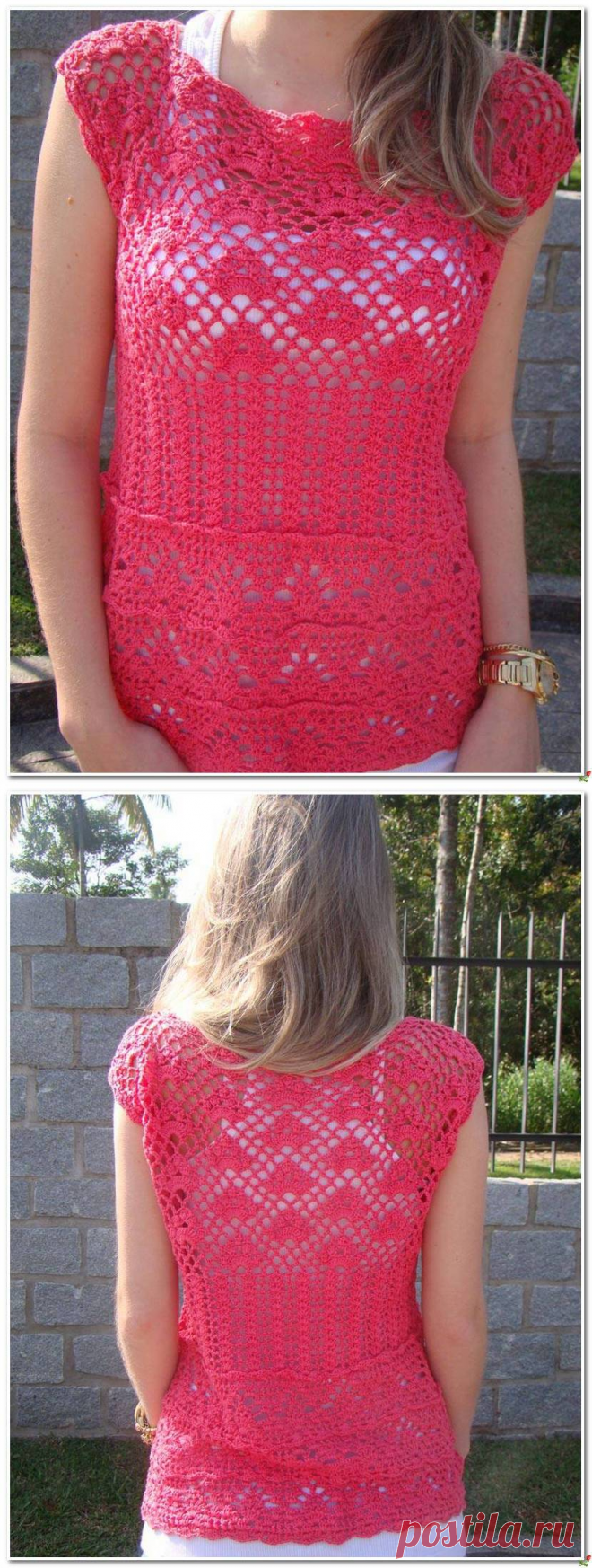 Розовый топ с португальского сайта.