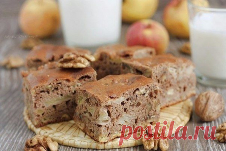 Как приготовить шоколадный пирог с яблоками и грецкими орехами. - рецепт, ингридиенты и фотографии