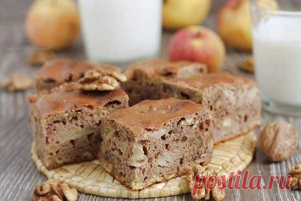 Как приготовить шоколадный пирог с яблоками и грецкими орехами. - рецепт, ингридиенты и фотографии