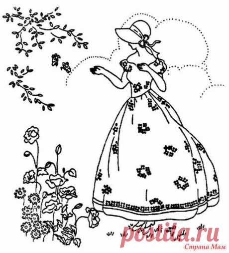 Старинные шаблоны для вышивки. Леди 2 - Клуб рукоделия - Страна Мам