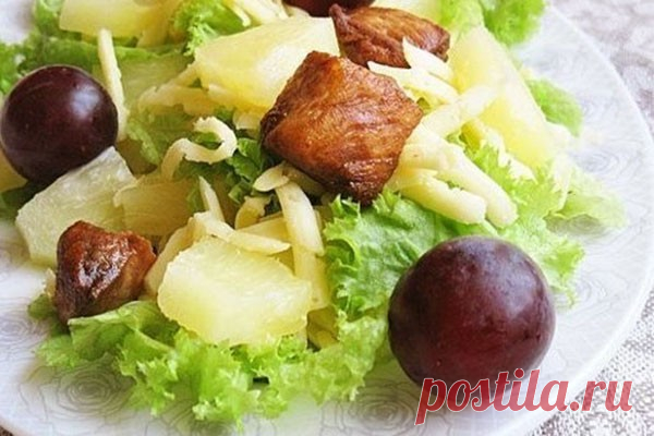 Салат из курицы с ананасами — Женская страничка