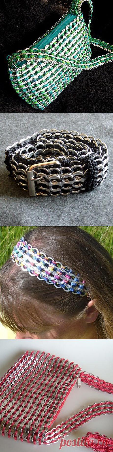 Аксесуары из пивных ярлычков..