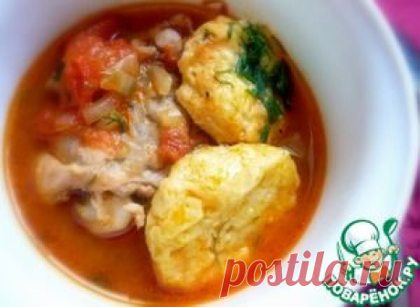 Курочка тушеная с сырными клецками - кулинарный рецепт