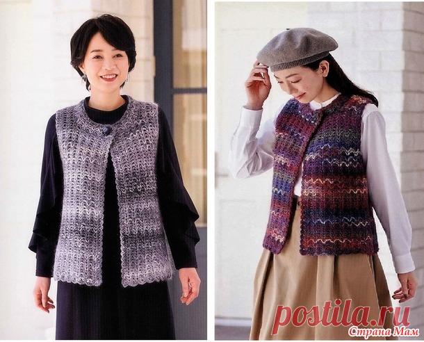 Жилеты разной длинны по одной схеме. Крючок. - ВЯЗАНАЯ МОДА+ ДЛЯ НЕМОДЕЛЬНЫХ ДАМ - Страна Мам
