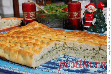 "Вязаный" пирог с рыбой
