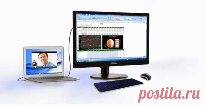 Ferra.ru - Монитор Philips 221S6QUMB подключается к ноутбуку через USB