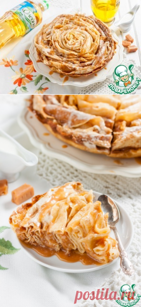 Блинный торт с карамельным соусом - кулинарный рецепт