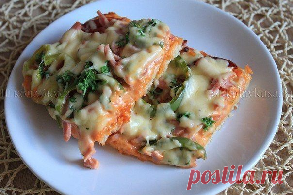 Ленивая пицца с колбасой