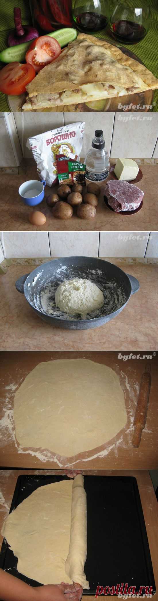 Пирог с мясом, луком и картофелем | БУФЕТ - рецепты с фото