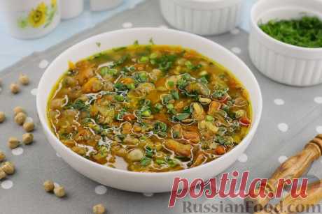 Рецепт: Нутовый суп с копчёной грудинкой и орехами на RussianFood.com