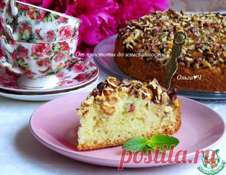 Яблочный пирог с ореховой шапочкой – кулинарный рецепт