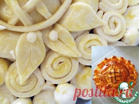 Яблочный пирог - Очень вкусный рецепт дрожжевого теста на опаре, симпатичная и легкая в исполнении формовка пирога, думаю понравится многим!