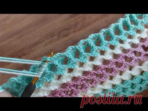 EASY CROCHET KNİTTNG.. YAPIMI KOLAY TIĞ İŞİ BATTANİYE ŞAL ATKI BERE ÖRGÜ MODELİ