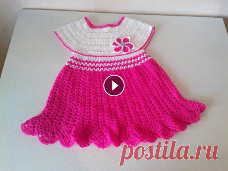 Платье крючком с квадратной кокеткой. От 0- 5 лет. Часть1 Платье крючком с квадратной кокеткой. От 0- 5 лет. Часть1...