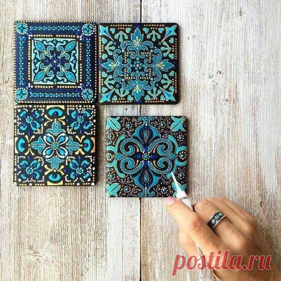 Ручная роспись керамической плитки — Сделай сам, идеи для творчества - DIY Ideas