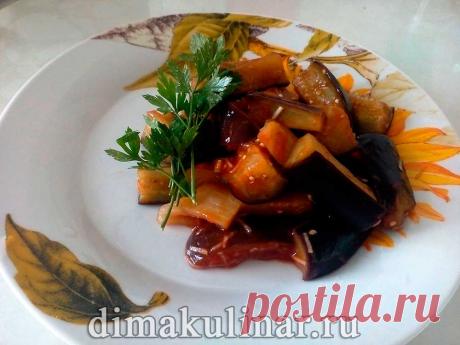 Острая закуска из отварных баклажанов с чесноком