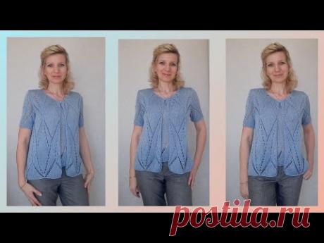 Ажурная двойка "Голубой лотос"./ Пряжа Seam "Lambada Fine"/Подробный МК. Часть I.