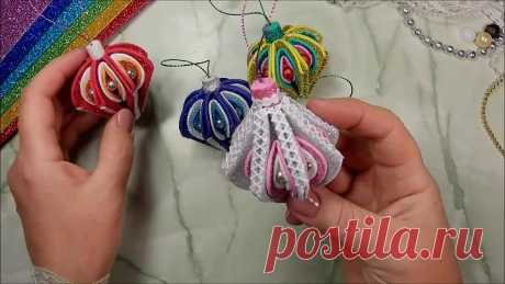 Новогодние елочные игрушки своими руками из фоамирана - diy christmas ornaments glitter foam