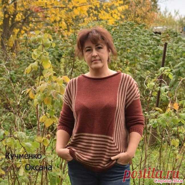 . Джемпер в полоску. Всем доброго дня! Хочу показать мою последнюю работу. Нашла я похожий джемпер на просторах интернета. Мне понравился)решила связать себе такой. Пряжу использовала Lase от Drops 70% альпака 30% шелк.