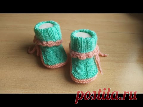 Красивые бирюзовые пинеточки с косичками