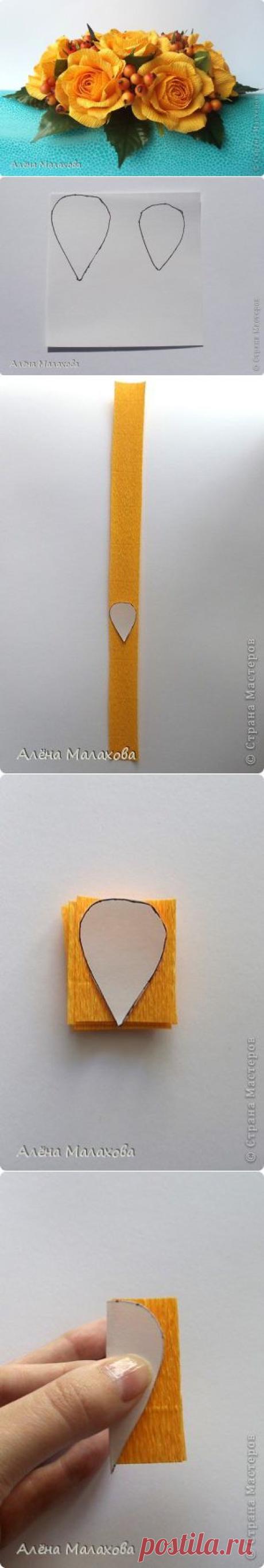 Роза из гофрированной бумаги.