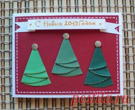 Открытки к Новому году и Рождеству своими руками, мастер класс,