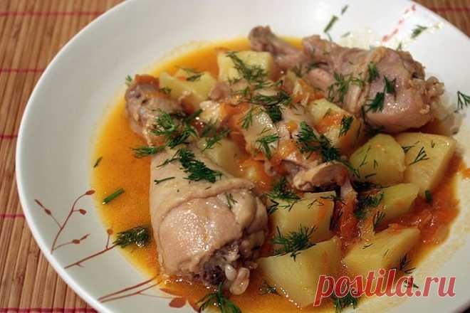 20 простых рецептов тушеной картошки с курицей