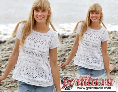 Кофточка спицами с короткими рукавами