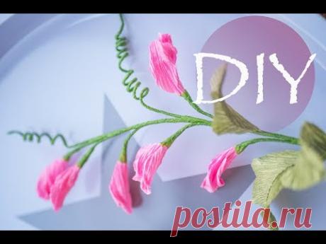Ветка гороха из гофрированной бумаги Pea branch of corrugated paper TSVORIC